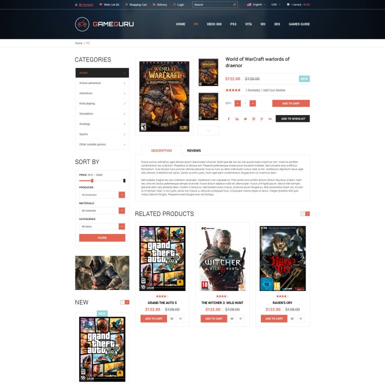 Template PrestaShop Video Game