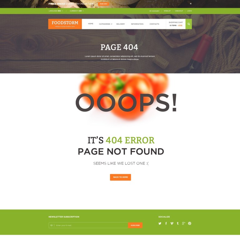 Food Store PrestaShop Responsive Theme